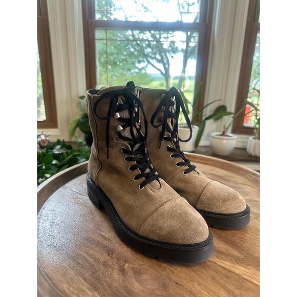 AllSaints NWT Dusty Cap Toe Lug Sole Combat Suede Boot Sz. US 9/EU 39 - Picture 2 of 10